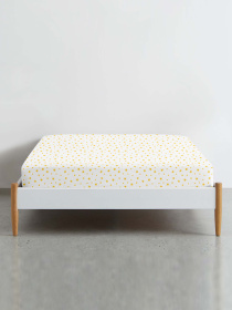 Простынь на резинке ранфорс YELLOW STARS Cosas модель StarYellowWhite-3054_120 Фото