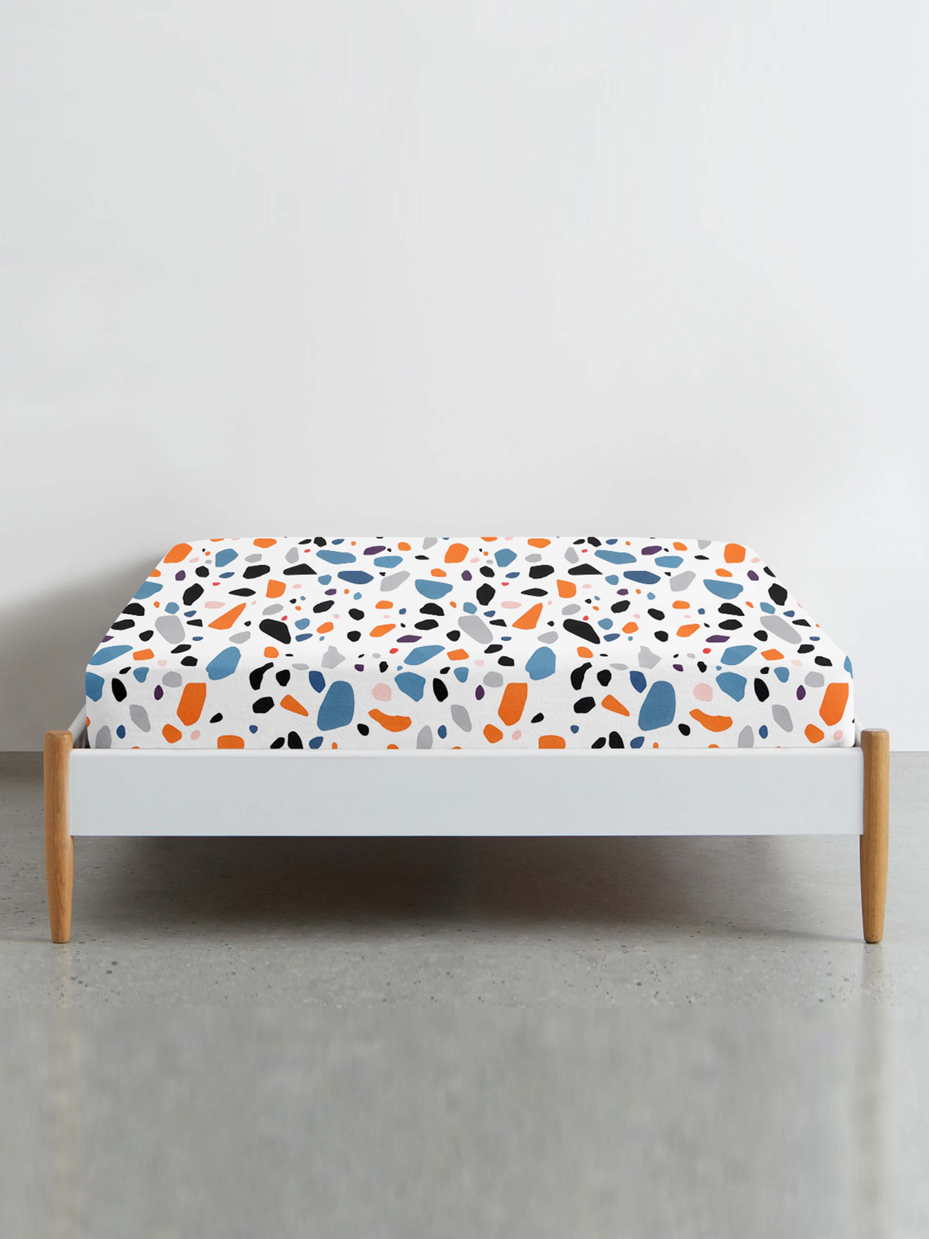 Простынь на резинке ранфорс GEMSTONES Cosas модель StoneOrangeBlueWhite_120 Фото