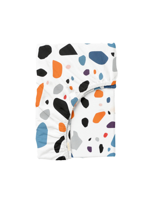 Простынь на резинке ранфорс GEMSTONES Cosas модель StoneOrangeBlueWhite_120 Фото