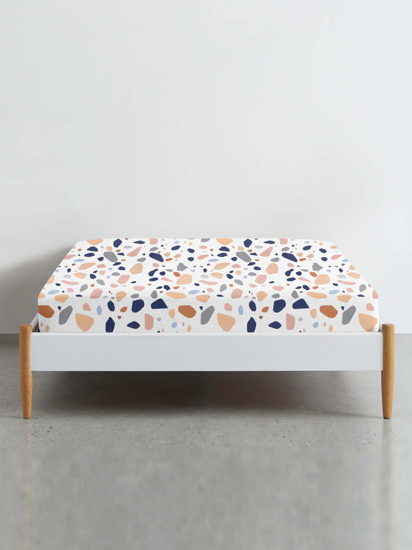 Простирадло на резинці ранфорс GEMSTONES Cosas модель StoneRoseGreyWhite_120 Фото