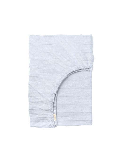 Простынь на резинке страйп сатин PORCELAIN Cosas модель StrSatin_01Porcelain_60х120х12 Фото