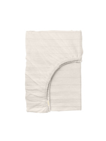 Простирадло на резинці страйп сатин ALMOND Cosas модель StrSatin_02Almond_60х120х12 Фото