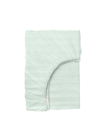 Простынь на резинке страйп сатин PISTACHIO Cosas модель StrSatin_04Pistachio_60х120х12 Фото