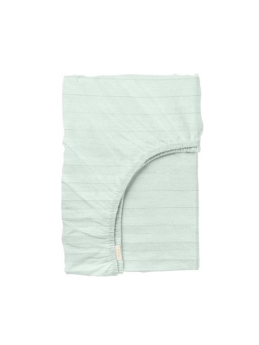 Простынь на резинке страйп сатин PISTACHIO Cosas модель StrSatin_04Pistachio_60х120х12 Фото