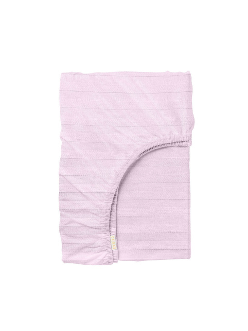 Простынь на резинке страйп сатин CAMELLIA Cosas модель StrSatin_05Camellia_60х120х12 Фото