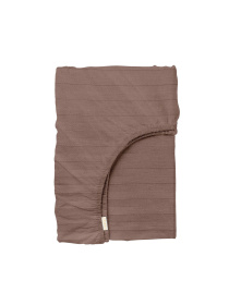 Простынь на резинке страйп сатин LATTE Cosas модель StrSatin_08Latte_60х120х12 Фото