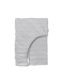 Простирадло на резинці страйп сатин SILVER Cosas модель StrSatin_09Silver_60х120х12 Фото