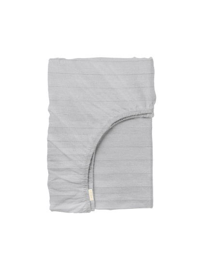 Cosas ­Простирадло на резинці страйп сатин SILVER модель StrSatin_09Silver_100x200x20 - фото