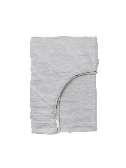 Простынь на резинке страйп сатин SILVER Cosas модель StrSatin_09Silver_60х120х12 Фото