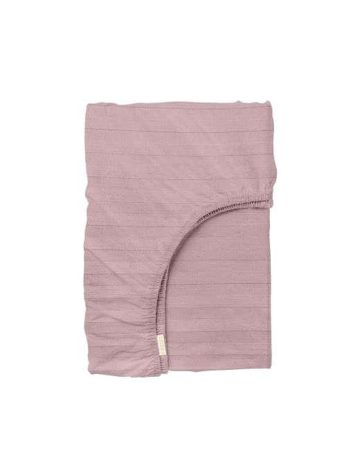 Простынь на резинке страйп сатин SAKURA Cosas модель StrSatin_23Sakura_60х120х12 Фото