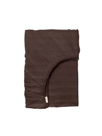 Простирадло на резинці страйп сатин WALNUT Cosas модель StrSatin_26Walnut_60х120х12 Фото