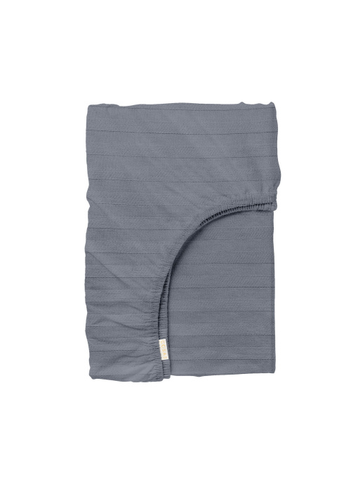 Простынь на резинке страйп сатин STEEL Cosas модель StrSatin_53Steel_60х120х12 Фото