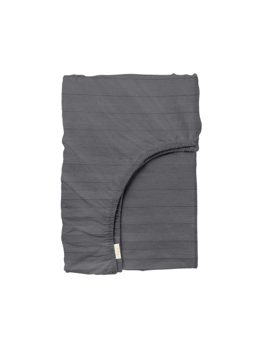 Простынь на резинке страйп сатин STONE Cosas модель StrSatin_55Stone_60х120х12 Фото