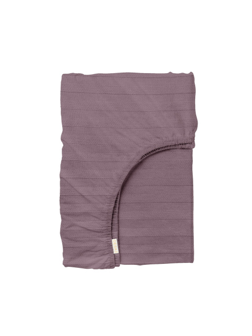 Простынь на резинке страйп сатин GRAPE Cosas модель StrSatin_56Grape_60х120х12 Фото