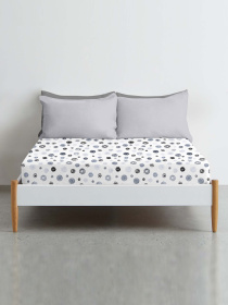 Простирадло на резинці ранфорс THREAD BALLS GREY Cosas модель ThreadBallsGrey_120 Фото