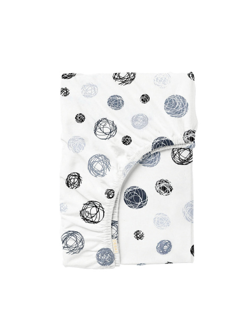 Простирадло на резинці ранфорс THREAD BALLS GREY Cosas модель ThreadBallsGrey_120 Фото