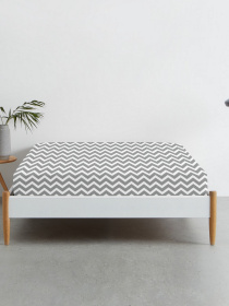 Простынь на резинке ранфорс GREY ZIGZAG Cosas модель ZigGrey_100x200x20 Фото