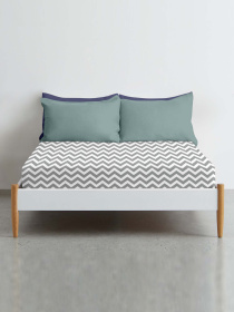 Простынь на резинке ранфорс GREY ZIGZAG Cosas модель ZigGrey_100x200x20 Фото