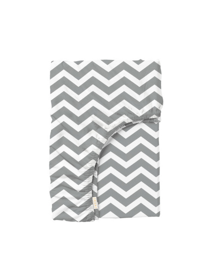 Cosas ­Простирадло на резинці ранфорс GREY ZIGZAG модель ZigGrey_100x200x20 - фото
