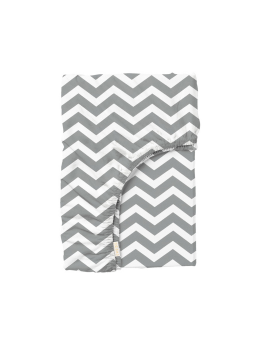 Простынь на резинке ранфорс GREY ZIGZAG Cosas модель ZigGrey_100x200x20 Фото