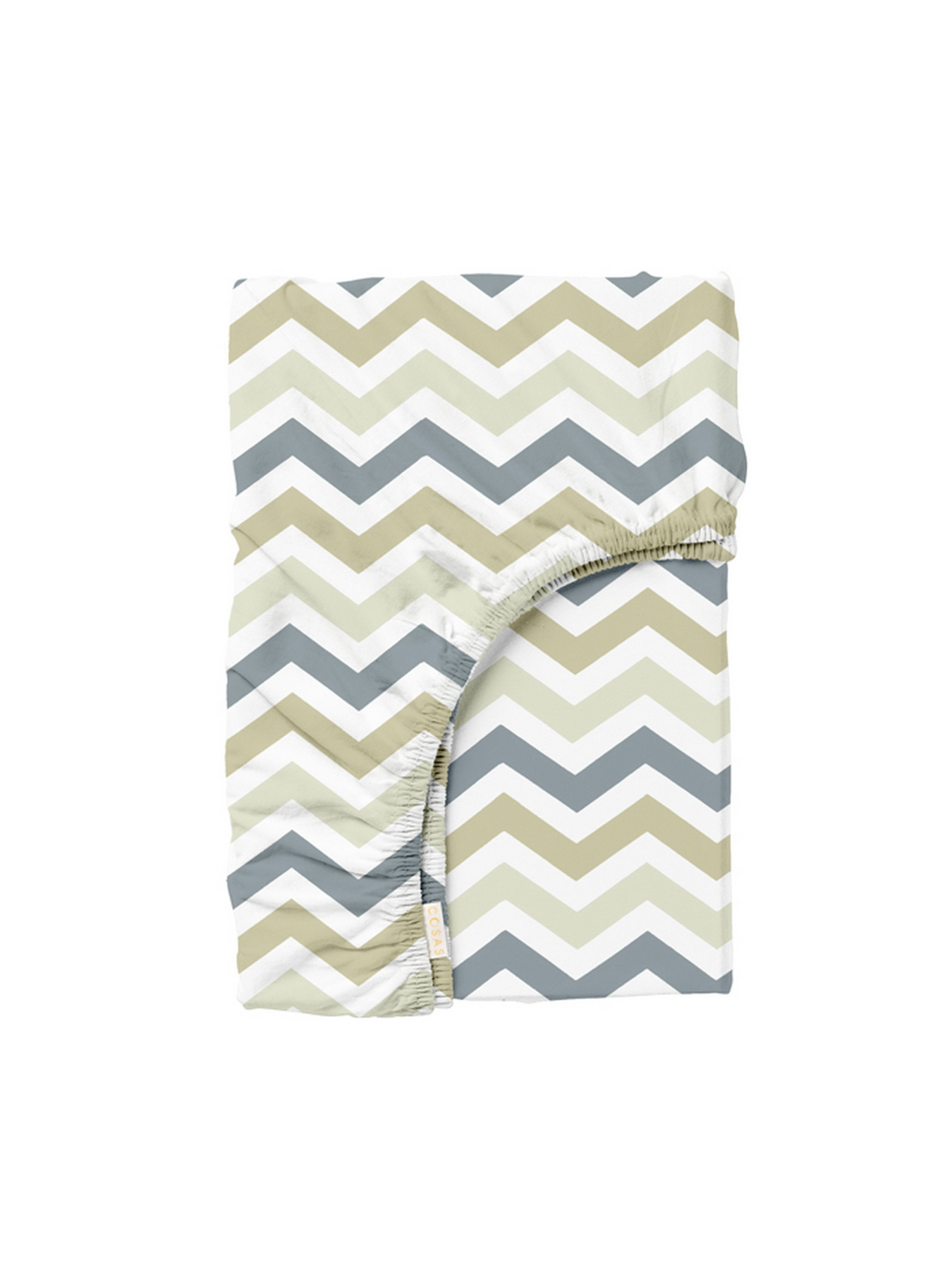 Простирадло на резинці ранфорс ZIGZAG Cosas модель ZigGreyBeige_120 Фото