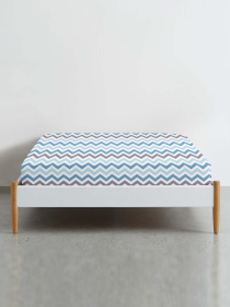 Простынь на резинке ранфорс GREY ZIGZAG Cosas модель ZigGreyBlue_100x200 Фото