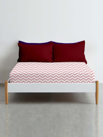 Простирадло на резинці ранфорс ROSE ZIGZAG Cosas модель ZigRose-5004_120 Фото