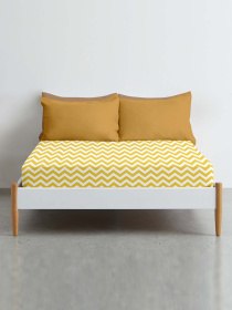 Простынь на резинке ранфорс YELLOW ZIGZAG Cosas модель ZigYellow-5040_120 Фото