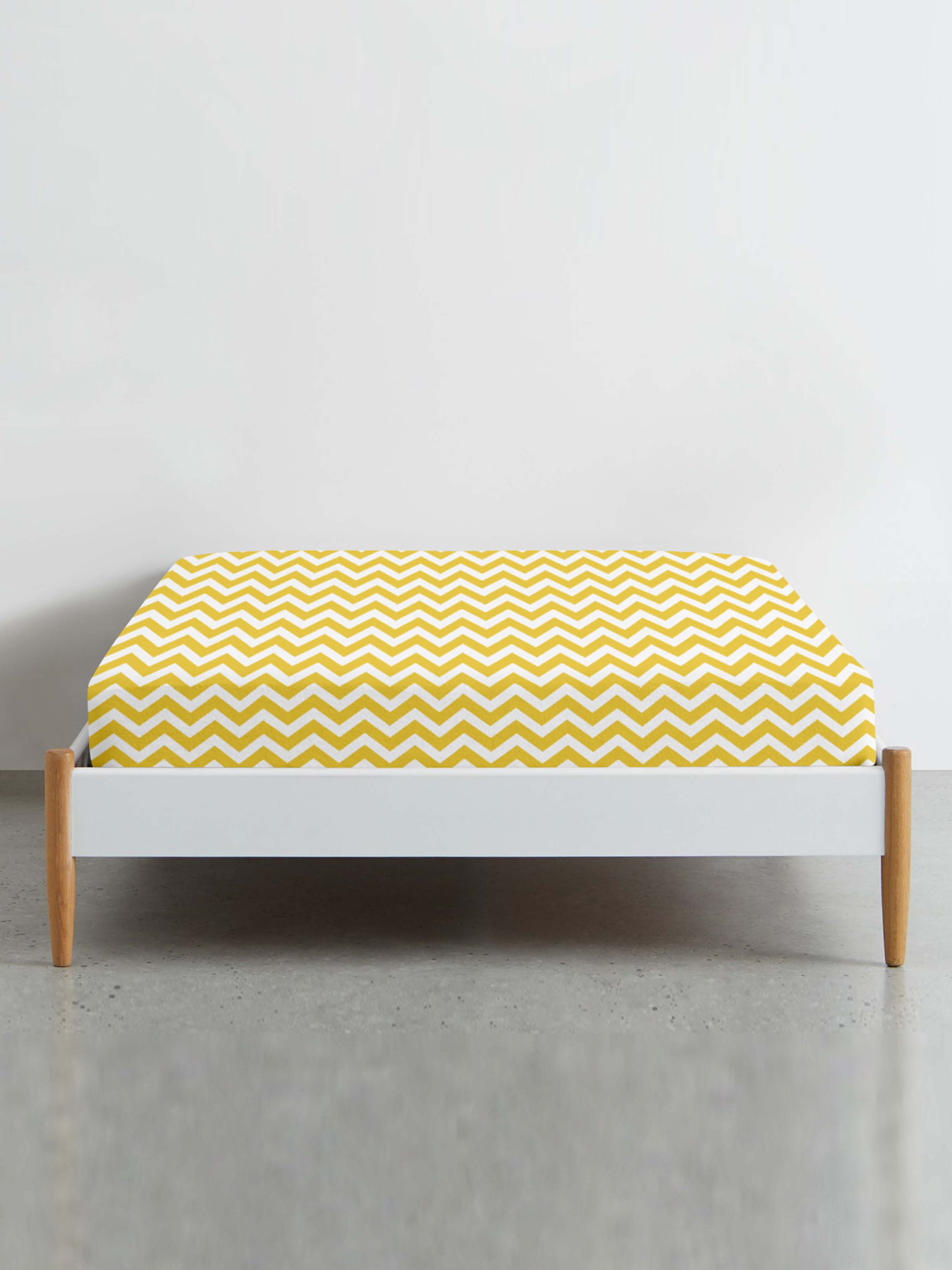 Простирадло на резинці ранфорс YELLOW ZIGZAG Cosas модель ZigYellow-5040_120 Фото