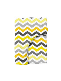 Простирадло на резинці ранфорс YELLOW ZIGZAG Cosas модель ZigYellowGrey_100x200x20 Фото