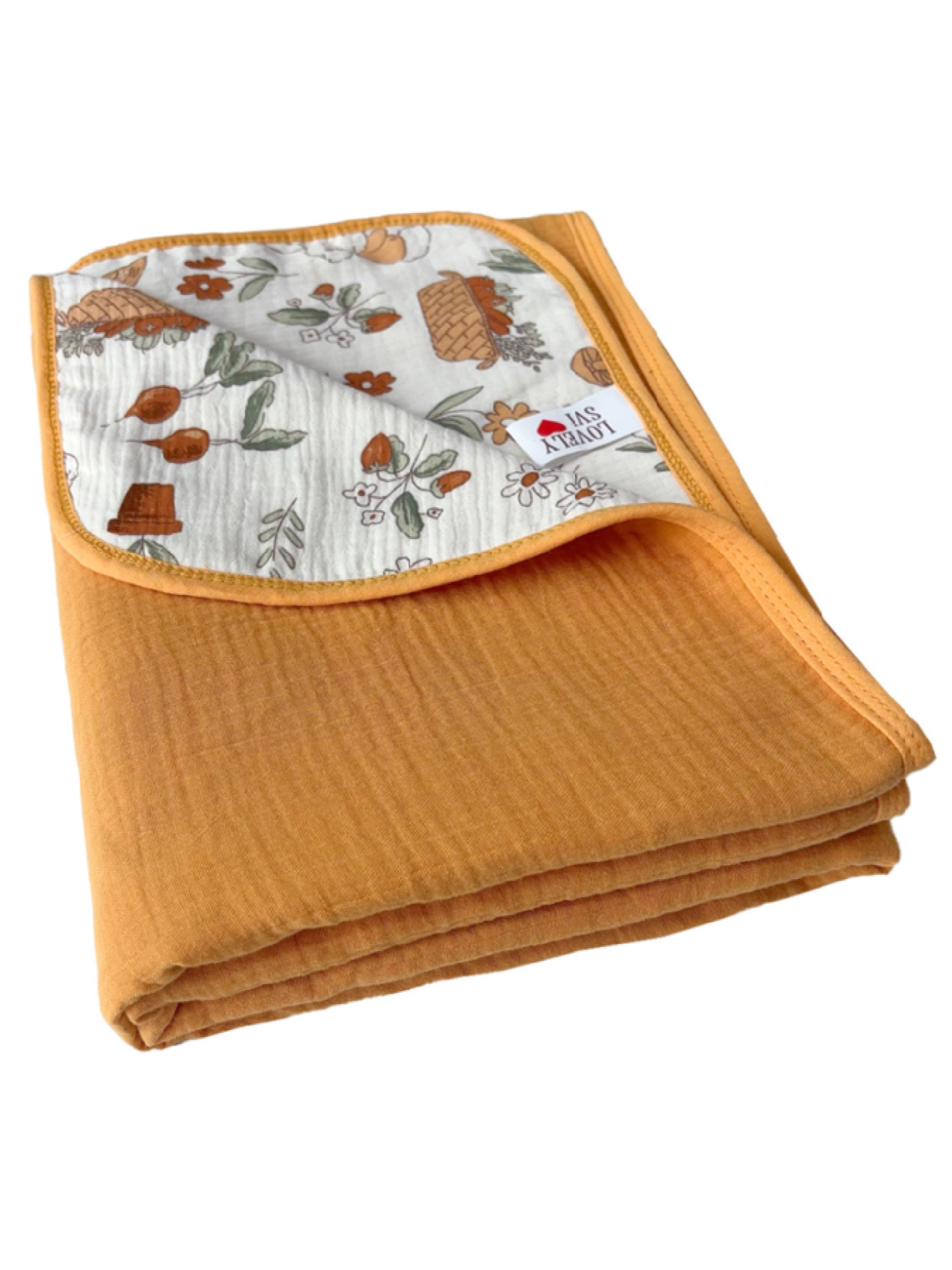 Плед Дитячий Бавовна Муслін  - двосторонній - Жовтий Lovely Svi  модель 301253 Фото