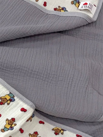 Плед Дитячий Бавовна Муслін  - двосторонній - Сірий Lovely Svi  модель 401250 Фото