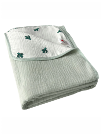 Плед Дитячий Бавовна Муслін  - двосторонній - Зелений Lovely Svi  модель 501257 Фото