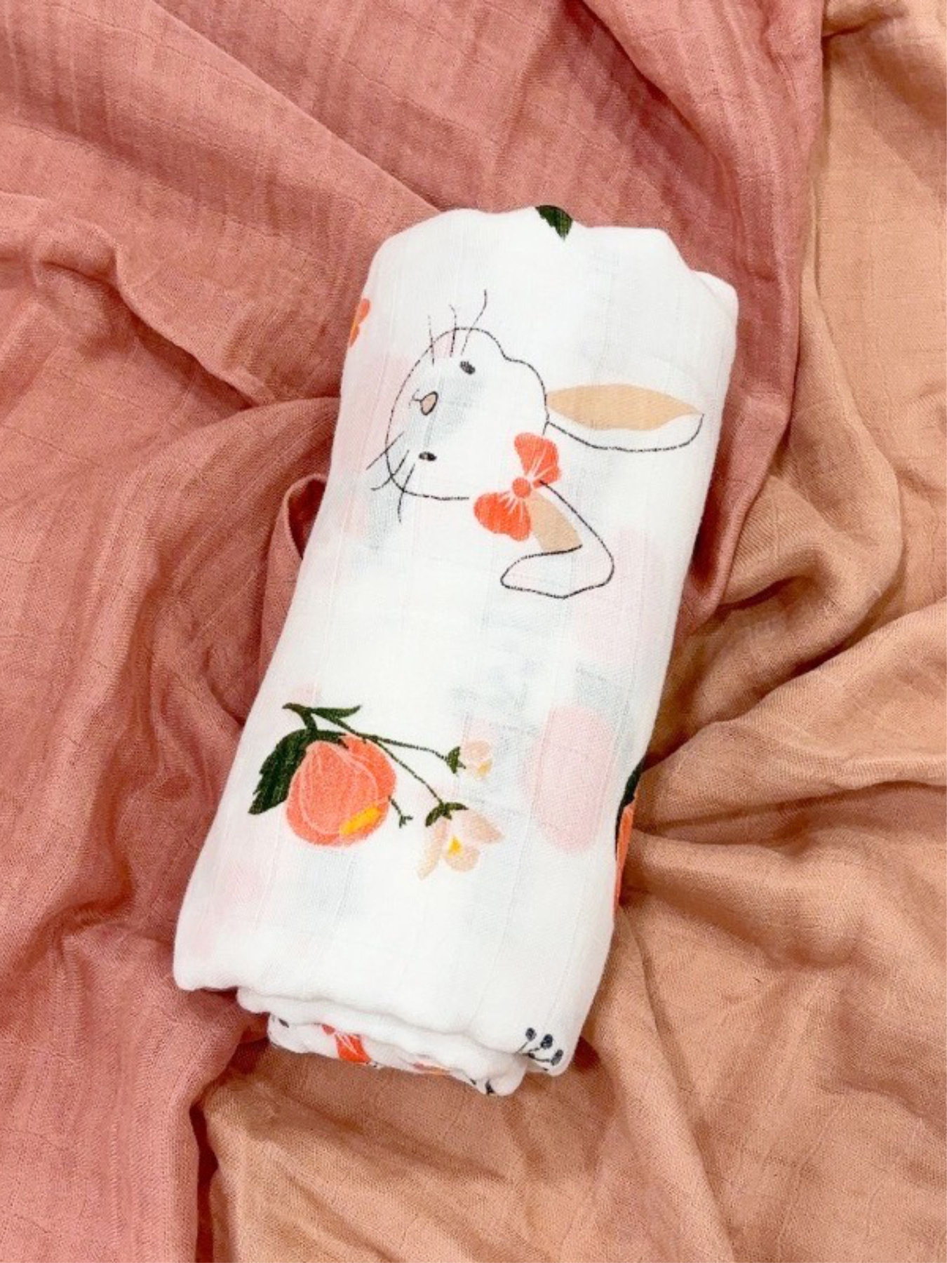 Набор органических пеленок 3 шт – мягкие, дышащие, размер ХL  Зайчики Lovely Svi  модель 120125 Фото