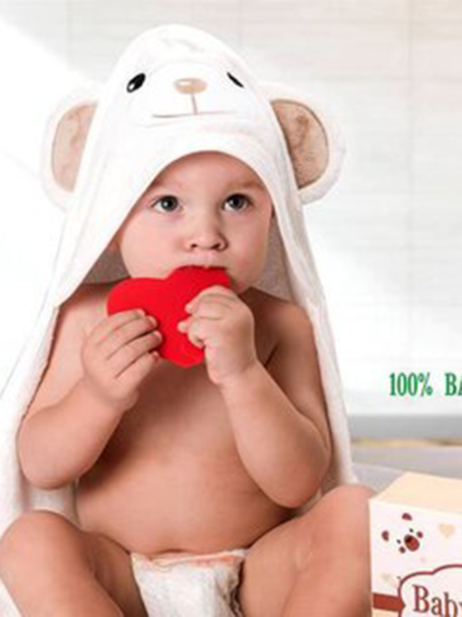 Рушник бамбук / махра дитяче з капюшоном в подарунковій коробці - Коричневі вушки Lovely Svi  модель 8692696 Фото