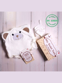 Полотенце  бамбук / махра детское с капюшоном в подарочной коробке  Коричневые ушки Lovely Svi  модель 8692696 Фото