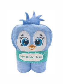 Полотенце  бамбук / махра  детское с капюшоном для ванной, басейну, пляжу - Пингвин Lovely Svi  модель 160122 Фото