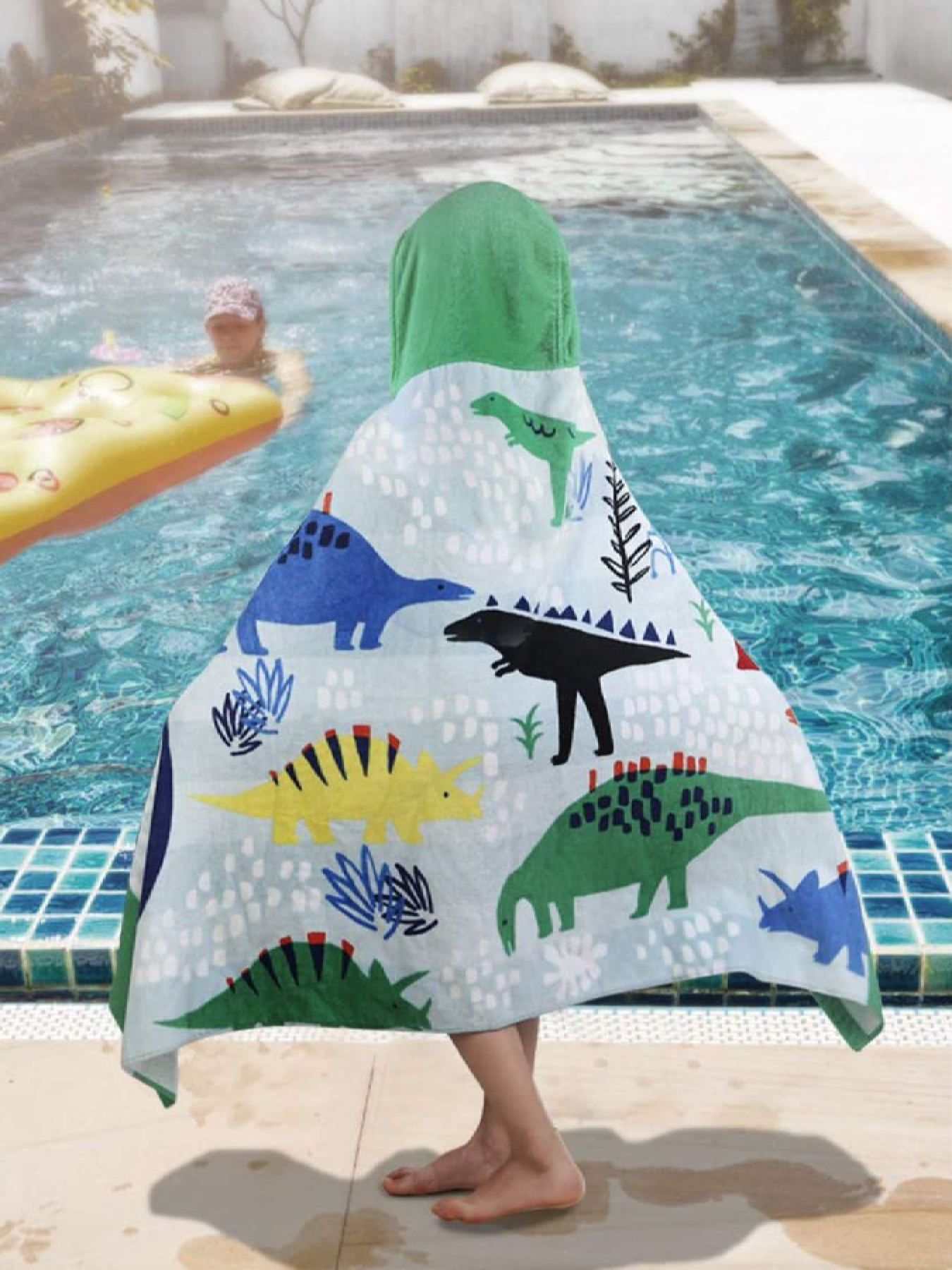 Рушник бавовна велюр/махра дитячий, пляжний, для ванної, басейну - Динозаври Lovely Svi  модель 110520214 Фото