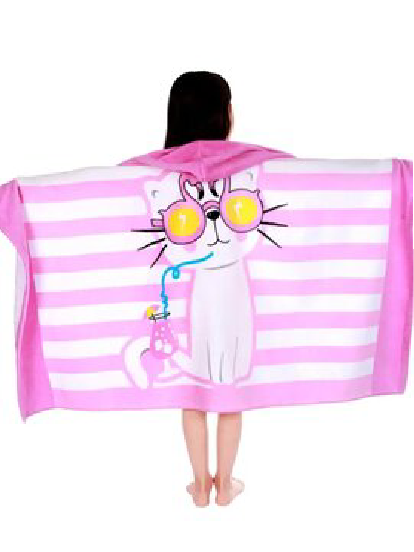 Рушник бавовна велюр/махра дитячий, пляжний, для ванної, басейну - рожевий Котик Lovely Svi модель 140823 Рушник бавовна велюр/махра дитячий, пляжний, для ванної, басейну - рожевий Котик Lovely Svi модель 140823 Фото