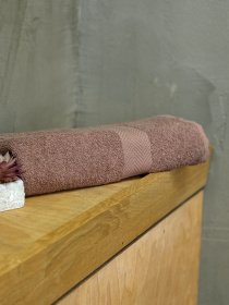 Рушник махровий з бортом кремового кольору Cappuccino Ecotton модель 25245 Фото