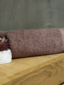 Рушник махровий з бортом кремового кольору Cappuccino Ecotton модель 25245 Фото