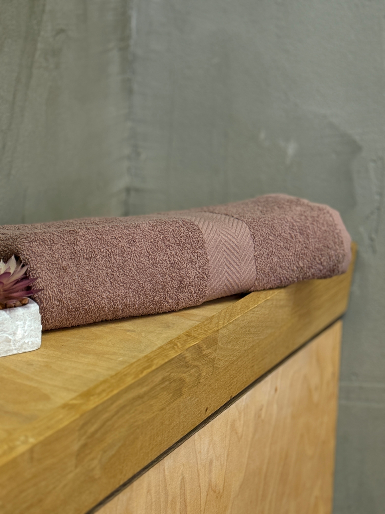 Рушник махровий з бортом кремового кольору Cappuccino Ecotton модель 25245 Фото