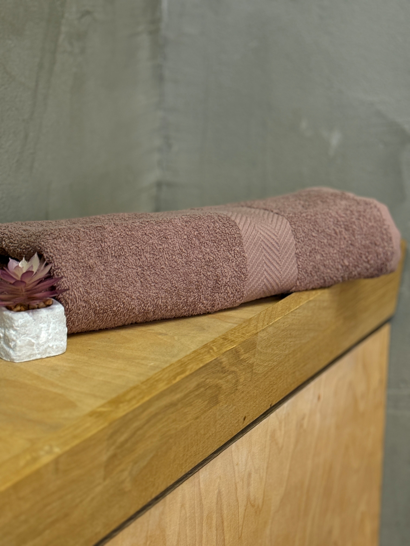 Рушник махровий з бортом кремового кольору Cappuccino Ecotton модель 25245 Фото