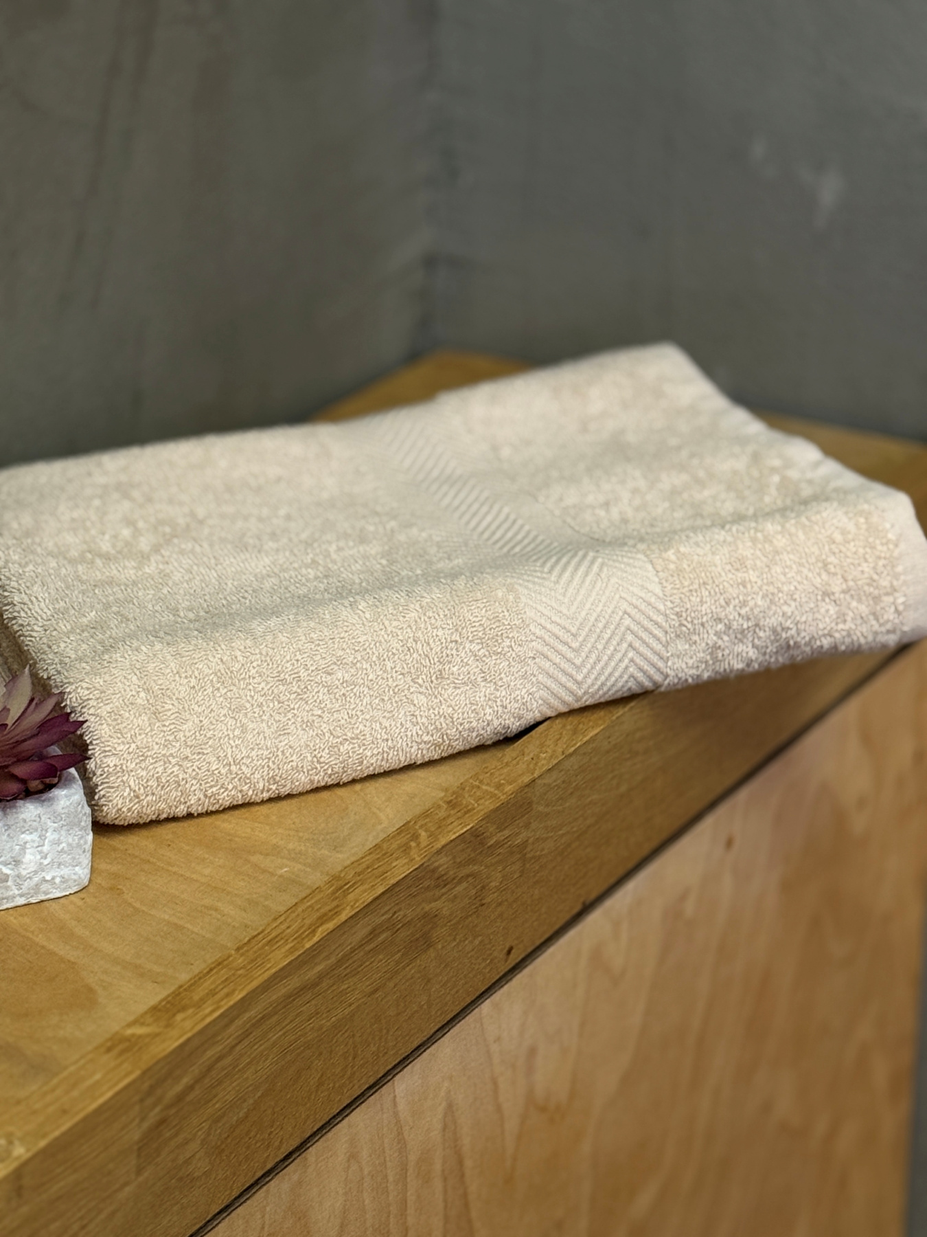 Рушник махровий з бортом молочного кольору Milk Ecotton модель 25238 Фото