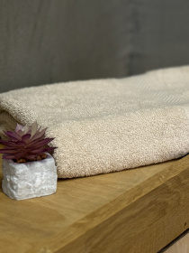 Рушник махровий з бортом молочного кольору Milk Ecotton модель 25238 Фото