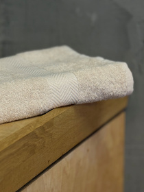 Рушник махровий з бортом молочного кольору Milk Ecotton модель 25238 Фото