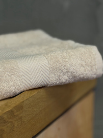 Рушник махровий з бортом молочного кольору Milk Ecotton модель 25238 Фото