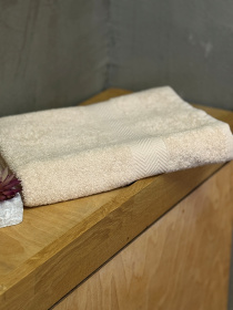 Полотенце махровое с бортом молочного цвета Milk Ecotton модель 25238 Фото