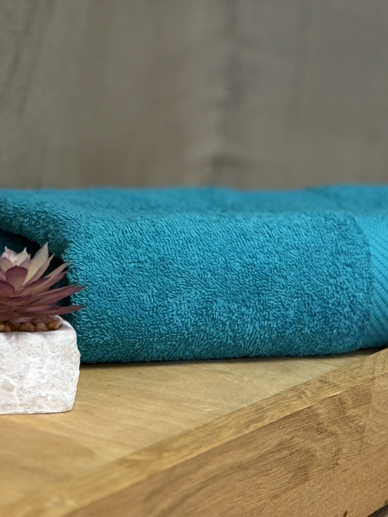 Рушник махровий з бортом бірюзового кольору Ecotton модель 25230 Рушник махровий з бортом бірюзового кольору Ecotton модель 25230 Фото