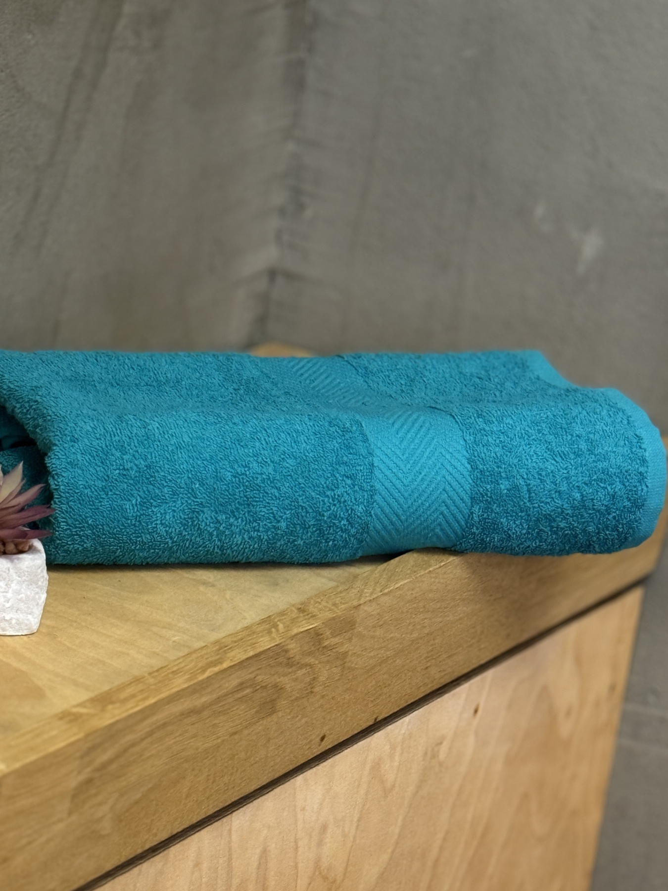 Рушник махровий з бортом бірюзового кольору Ecotton модель 25230 Рушник махровий з бортом бірюзового кольору Ecotton модель 25230 Фото